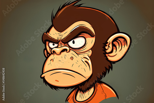 Illustration Of Monkey Cartoon Head