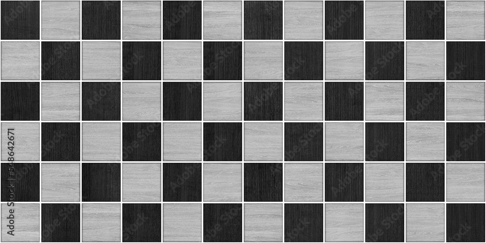 Fototapeta premium Seamless barber shop pattern illustration. Black and white texture of wood use as natural background