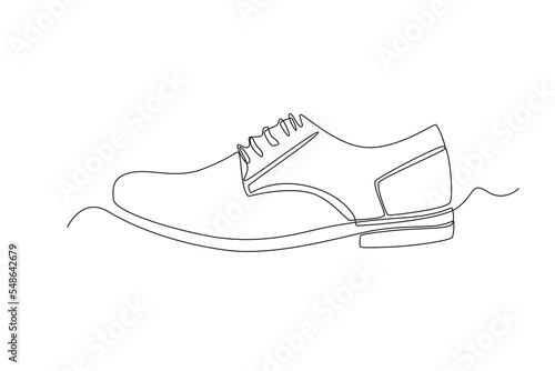 continuous simple lines form the image of shoes for formal office workers. simple line, continuous line, simple design.