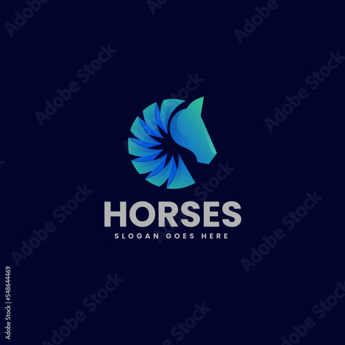 Vector Logo Illustration Horse Gradient Colorful Style