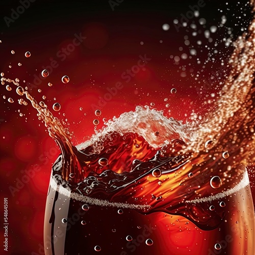 Cola Splashing background with soda bubble. Soft drink or Refreshment.