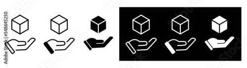 set hand giving a box icon symple. style your sign or symbol for app and web, vector illustration