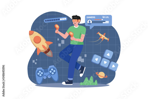 Boy Playing VR Game