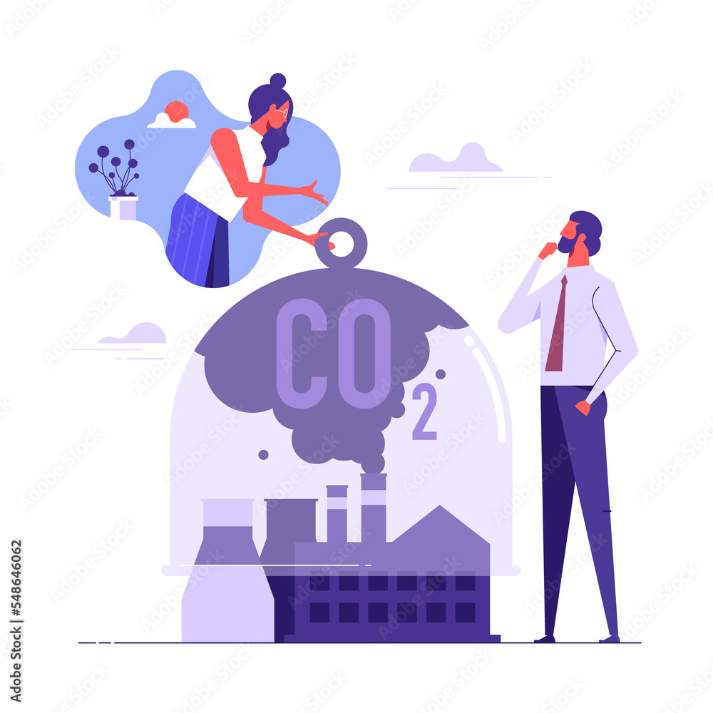 Stop air pollution. Carbon dioxide reduction, environmental damage, atmosphere protection. Toxic emission problem. Vector isolated concept metaphor illustration Stop air pollution. Carbon dioxide reduction, environmental damage, atmosphere protection. Toxic emission problem. Vector isolated concept metaphor illustration