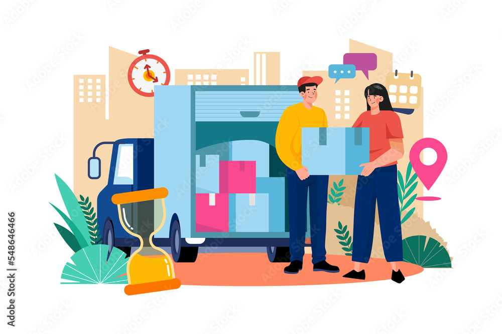 Delivery Person Delivering A Package Delivery Person Delivering A Package