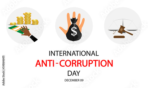 International Anti Corruption Day banner, vector art illustration.
