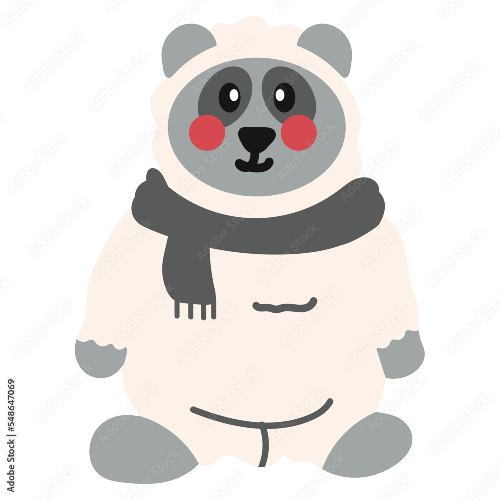 Naklejka premium Polar Bear Hand Drawn Childish Element