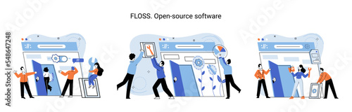 FLOSS. Open source software. Free product anyone can freely redistribute, modify and completely remake, can be improved, modernized thanks to inventions of users. Tiny programming language persons