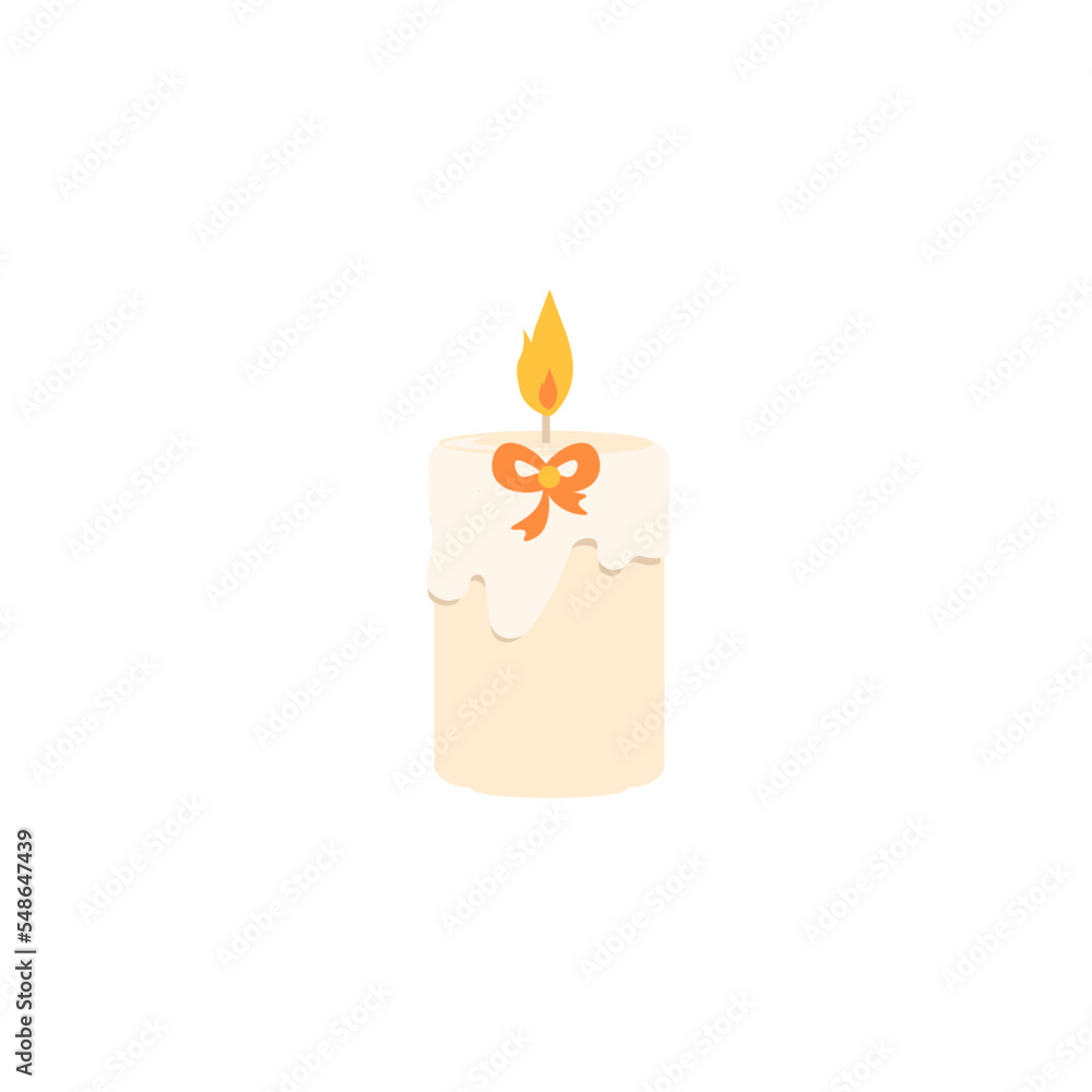 a white candle with an orange band
a white candle with an orange band