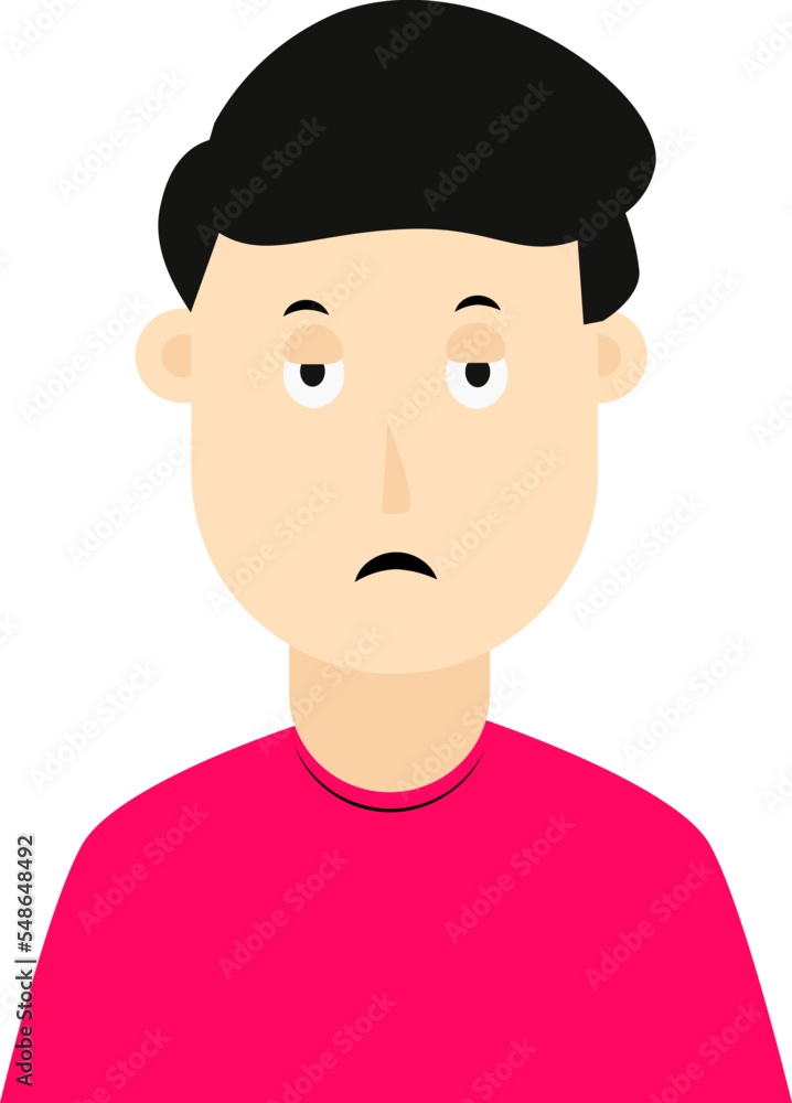 a black-haired boy wearing pink with a languid expression without any enthusiasm
a black-haired boy wearing pink with a languid expression without any enthusiasm