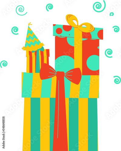 piles of gifts that have various colors and different sizes are usually present on Christmas Day
