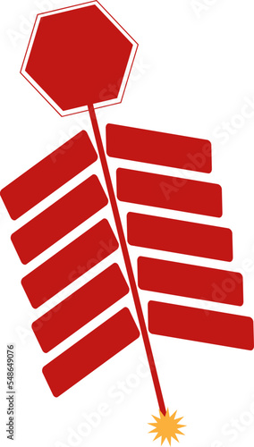 a series of red firecrackers to enliven the event
