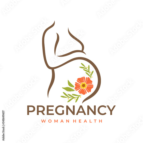 Pregnancy Pregnant Woman Maternal Logo Vector Icon Illustration