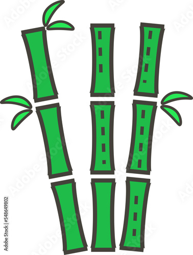 three bamboos are green in color and are also used to complete Chinese New Year celebrations
