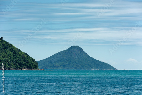 Wheat heap island. Ilha do Montão de Trigo. Environmental reserve in the sea of São Sebastião, Brazil.