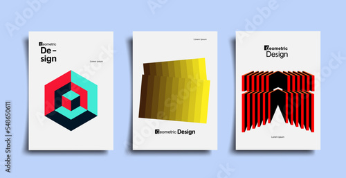 Abstract bauhaus geometric pattern background, vector circle, triangle and square lines art design. Vintage color bauhaus Swiss cover design, poster set. Vector Eps 10