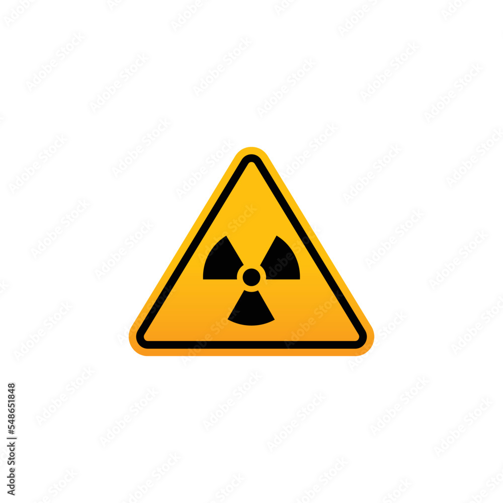 Caution radiation symbol vector. Yellow triangle vector Caution radiation symbol vector. Yellow triangle vector