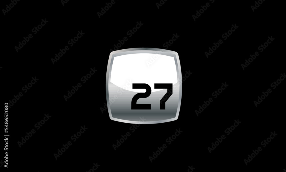 27 New Number Metal Silver Modern Logo 27 New Number Metal Silver Modern Logo