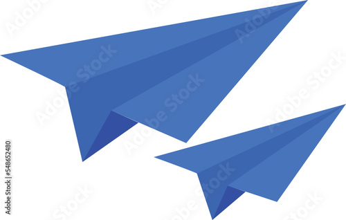 Blue paper airplanes icon on white background. Paper plane sign. origami paper plane symbol. flat style.