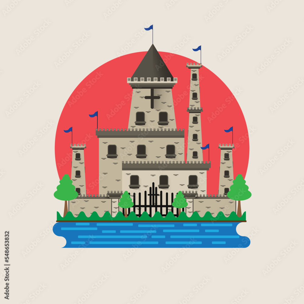 Castle Flat Design Illustration