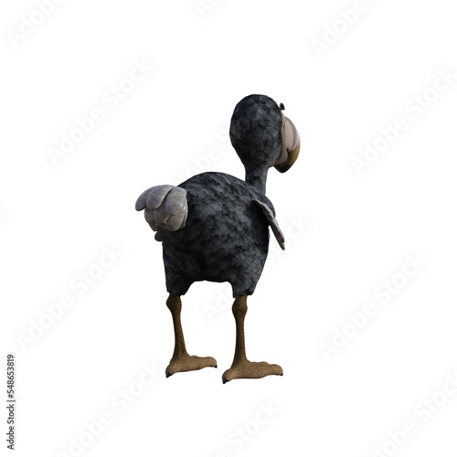 Vulture baby cartoon character on transparent background. PNG file, 3d rendering illustration.