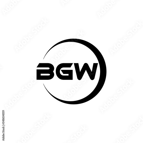 BGW letter logo design with white background in illustrator, cube logo, vector logo, modern alphabet font overlap style. calligraphy designs for logo, Poster, Invitation, etc.