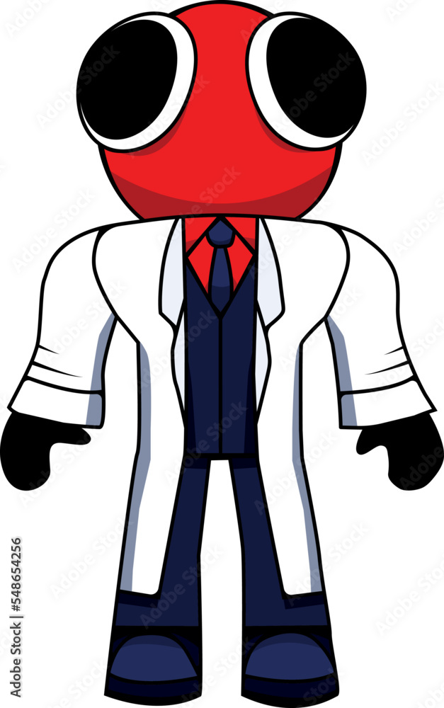 Vetor de scientist red rainbow friends vector do Stock