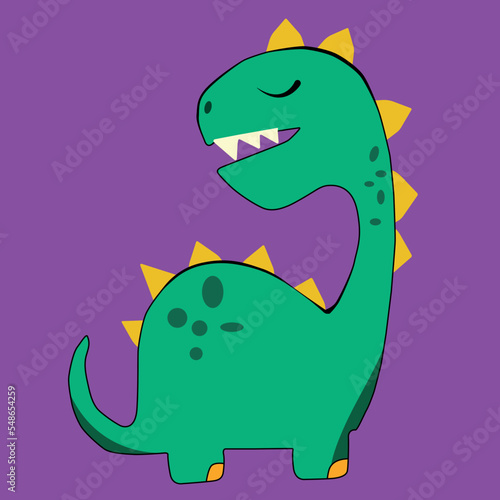 Smiling and flirty dinosaur vector