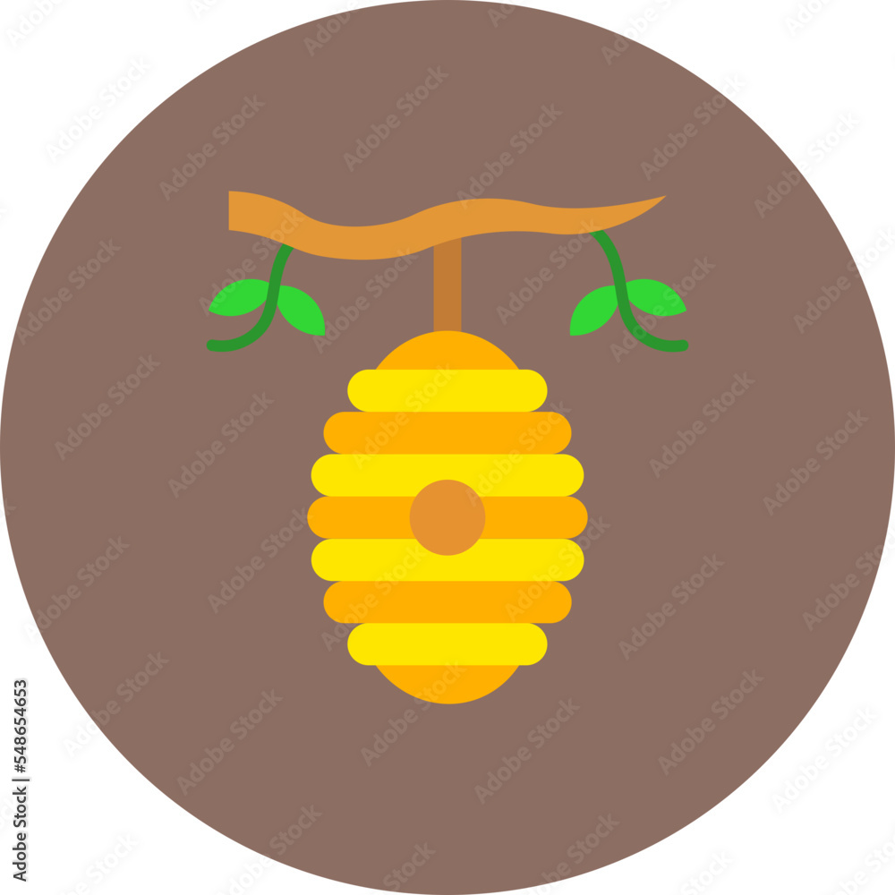 Beehive Multicolor Circle Flat Icon Beehive Multicolor Circle Flat Icon