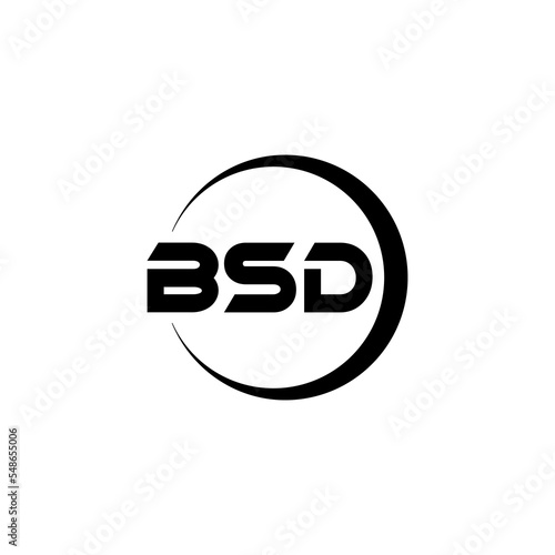 BSD letter logo design with white background in illustrator, cube logo, vector logo, modern alphabet font overlap style. calligraphy designs for logo, Poster, Invitation, etc.