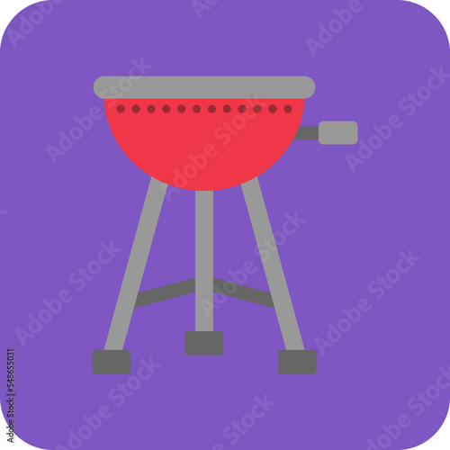 Grill Multicolor Round Corner Flat Icon