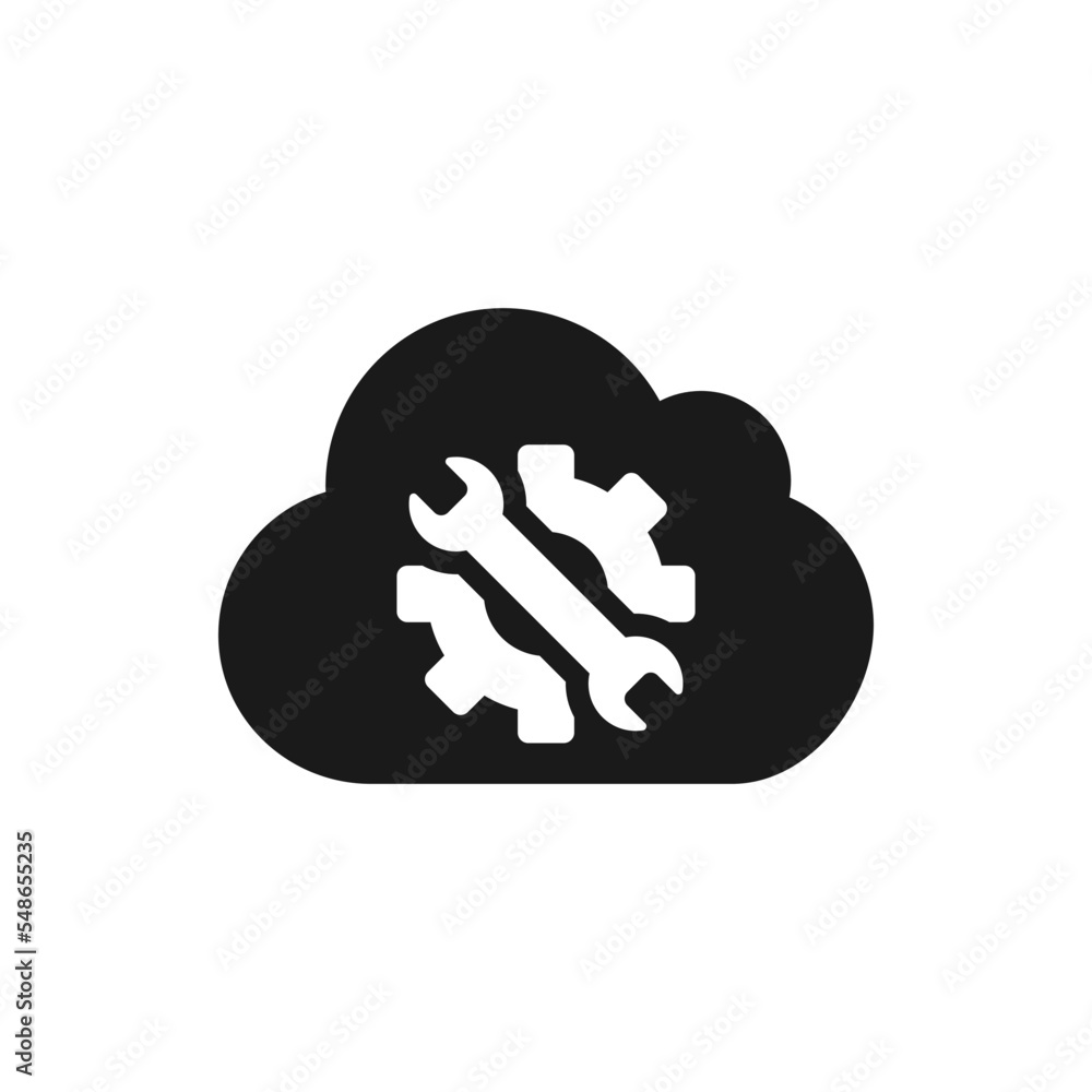 Cloud settings icon design isolated on white background. Vector illustration Cloud settings icon design isolated on white background. Vector illustration