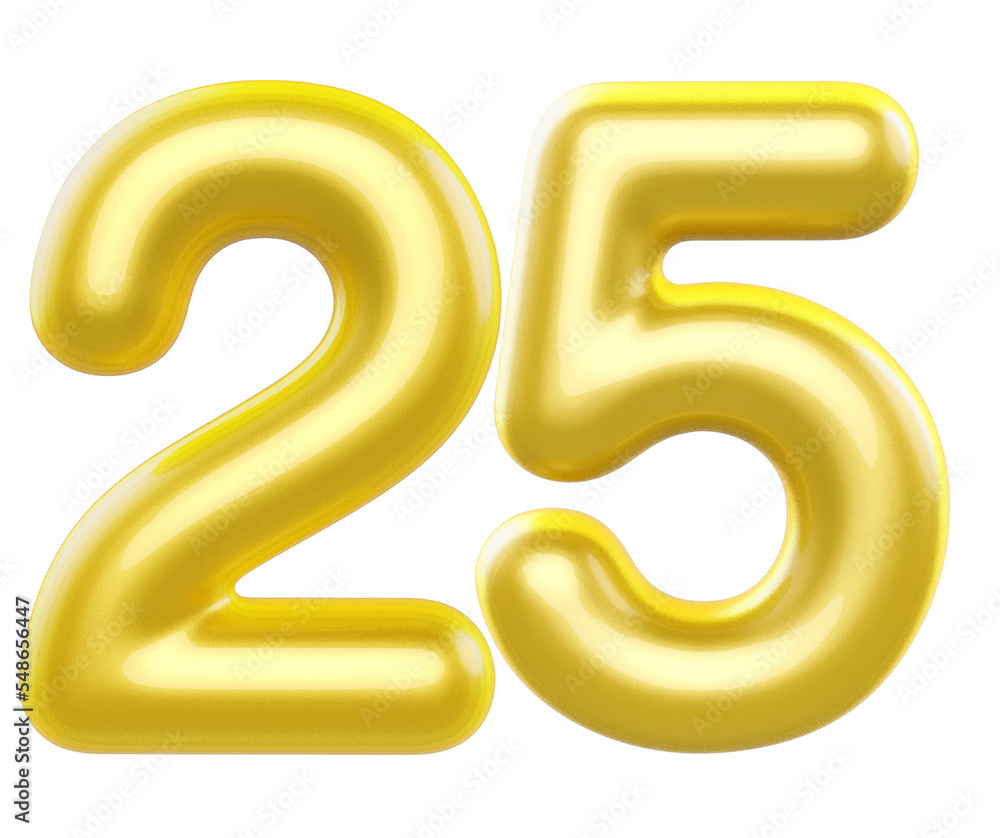 3d balloon numbers 25 golden 3d balloon numbers 25 golden
