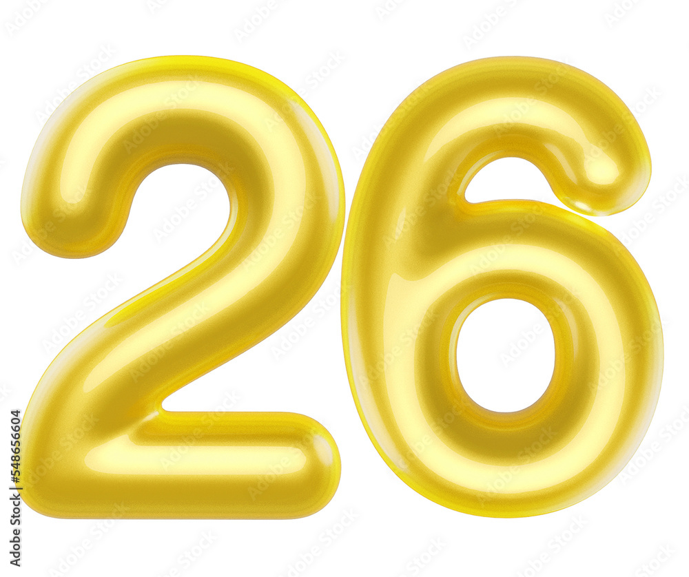 3d balloon numbers 26 golden 3d balloon numbers 26 golden