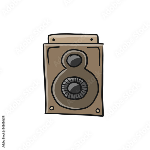 Old fashioned vintage photocamera isolated on white for your design. Vector illustration