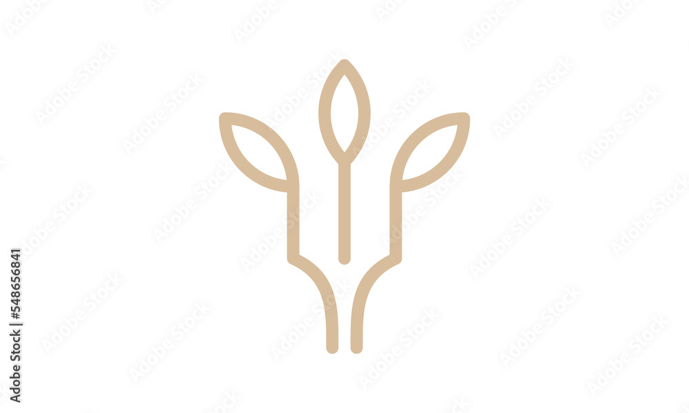 leaf food fork plant logo. icon symbol design