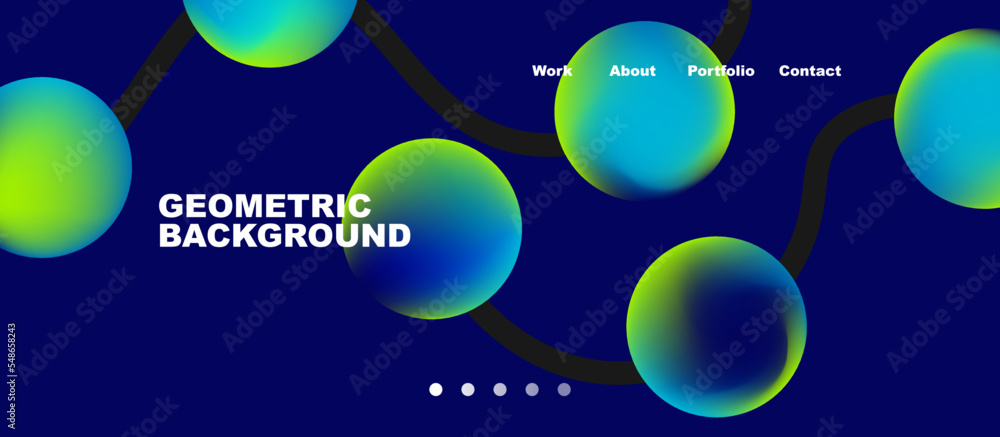 Naklejka premium Connected dots geometric landing page background. Vector Illustration For Wallpaper, Banner, Background, Card, Book Illustration, landing page