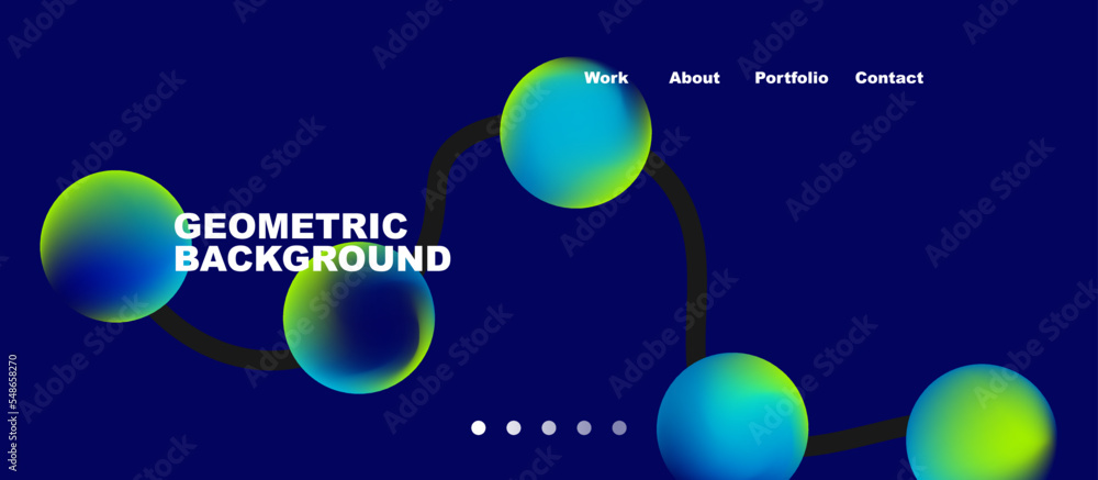 Naklejka premium Connected dots geometric landing page background. Vector Illustration For Wallpaper, Banner, Background, Card, Book Illustration, landing page
