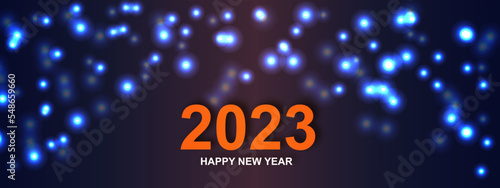 Abstract colorful bokeh with Happy new year background. Holiday concept or celebration background.