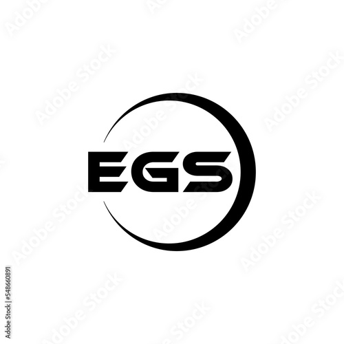EGS letter logo design with white background in illustrator, cube logo, vector logo, modern alphabet font overlap style. calligraphy designs for logo, Poster, Invitation, etc. photo