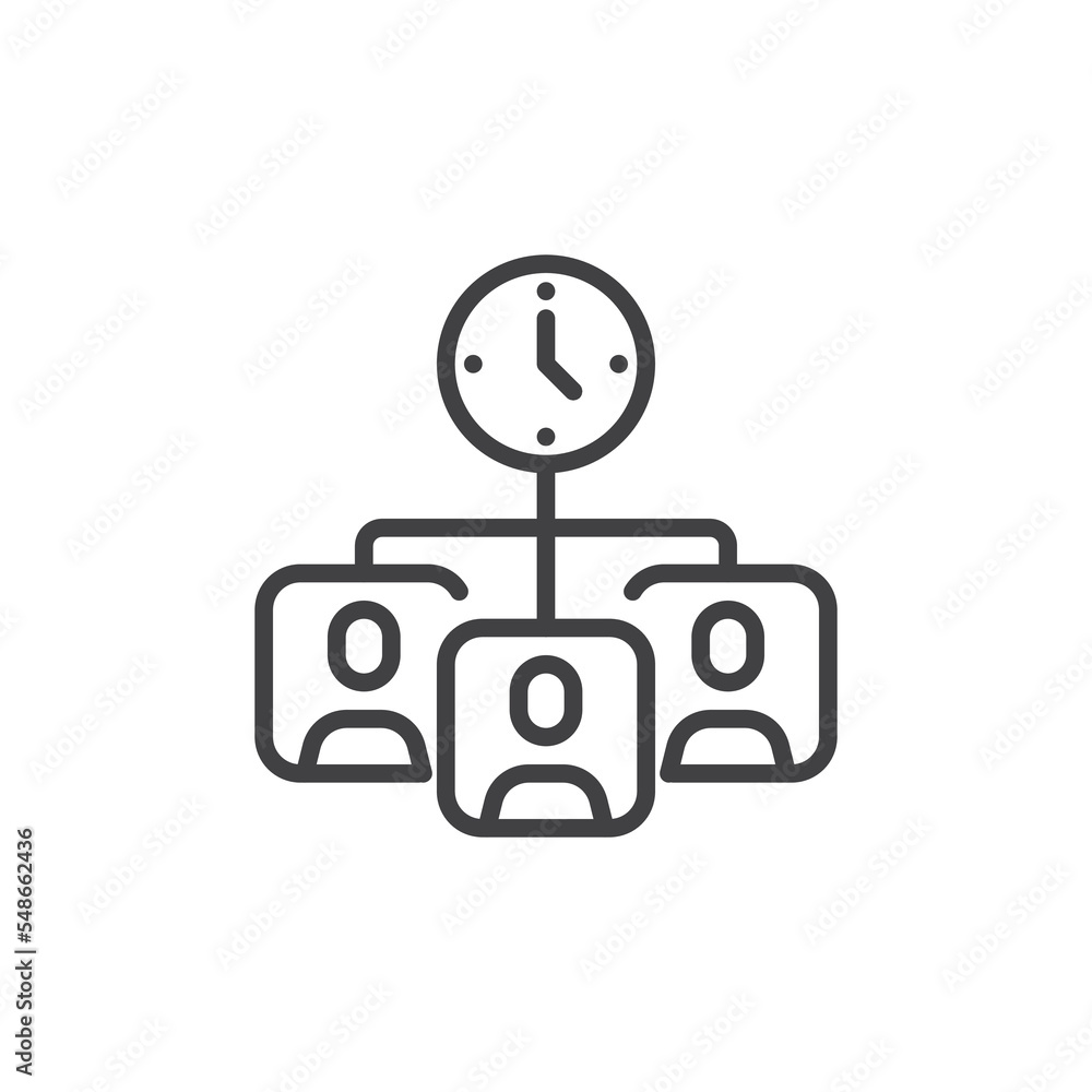 Time management line icon