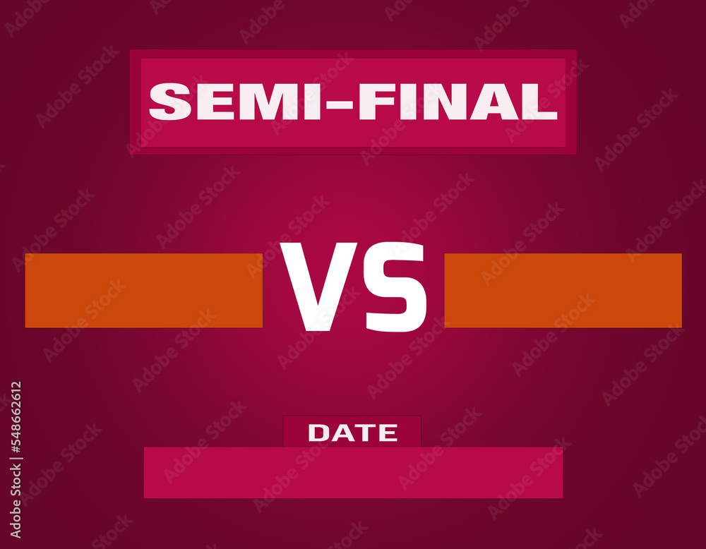 Soccer matchday template. SemiFinal match template with lettering