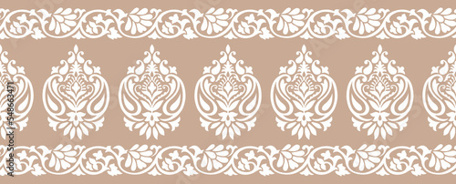 Vector traditional Asian paisley border design