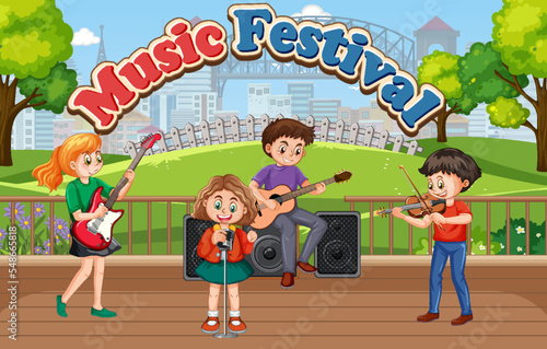 Kids music band at park