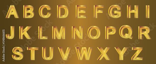 Golden Metallic Alphabet Letters font, Elegant font