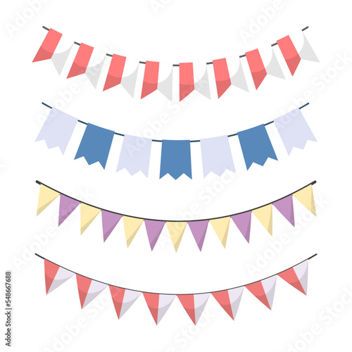 Colorful party flags collection