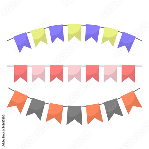 Colorful party flags collection
