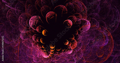 3D rendering abstract colorful fractal light background