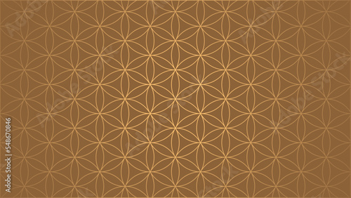 Flower of life pattern on brown background