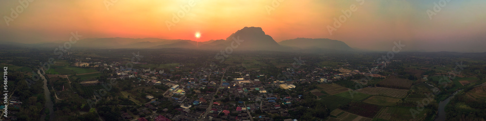 High angle photo from Dorn Chiangdao City ,Chiangmai,Thailand